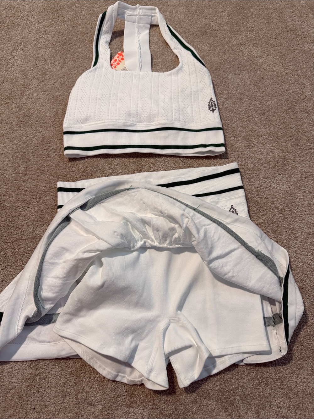 Free People White and Green Athletic Skirt Set - Picture 4 of 6
